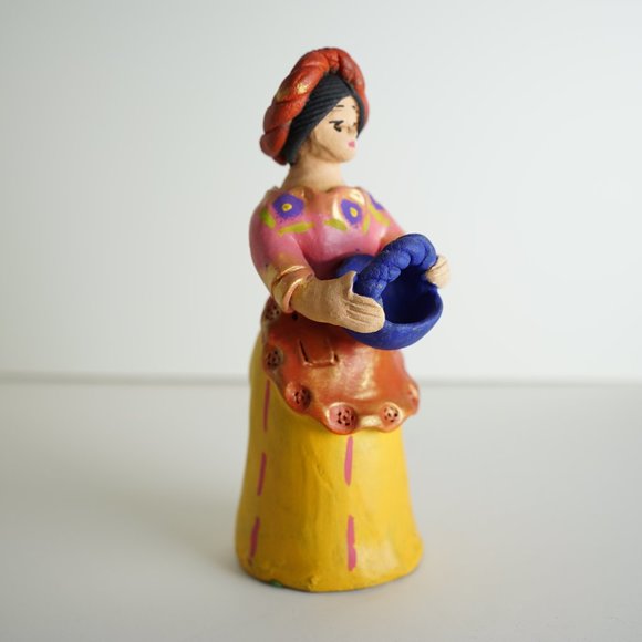 Handcrafted Ceramic Clay Guatemalan Woman Coffee Farmers - Picture 3 of 8